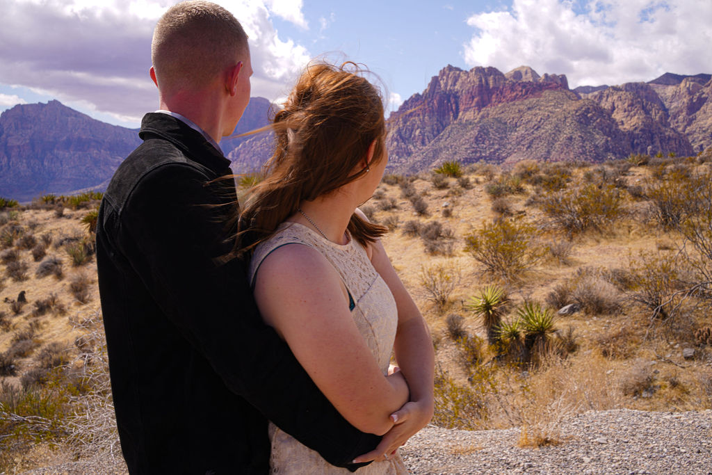 red rock canyon engagement photo
